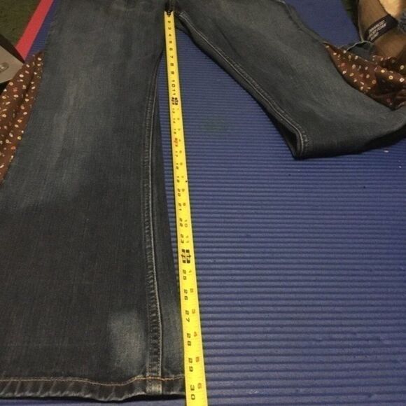 Express 70s Y2K Vintage Flare Bell Bottom Hippie Flower Embroidered Jeans 12 - Picture 12 of 12